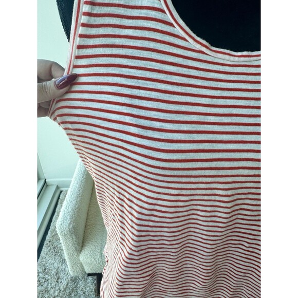 Madewell Red White Stripe Pocket Front Sleeveless Tank Size Medium - Picture 3 of 6